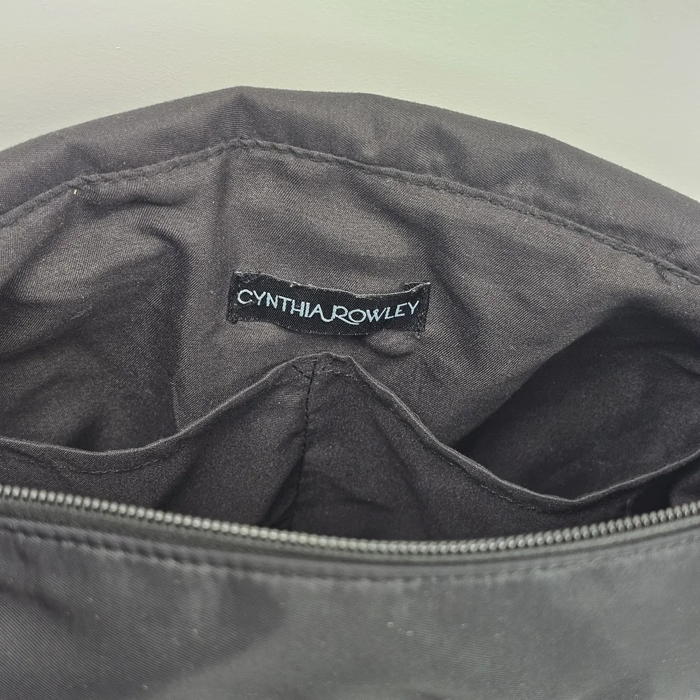 Cynthia Rowley Black Convertible Backpack Laptop Travel Bag, Trolley Sleeve, EUC